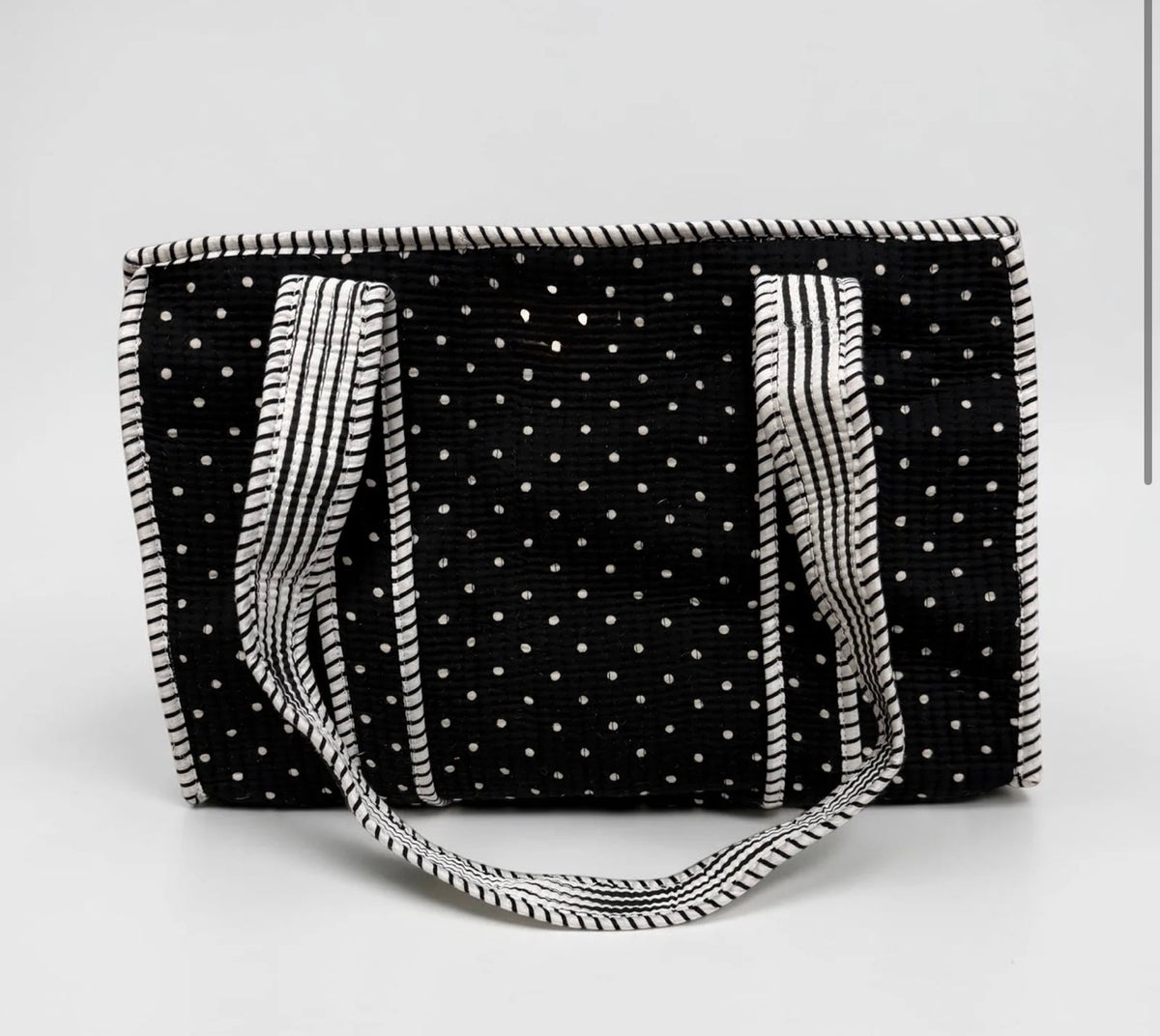 Black Polka Dot Medium Tote Bag