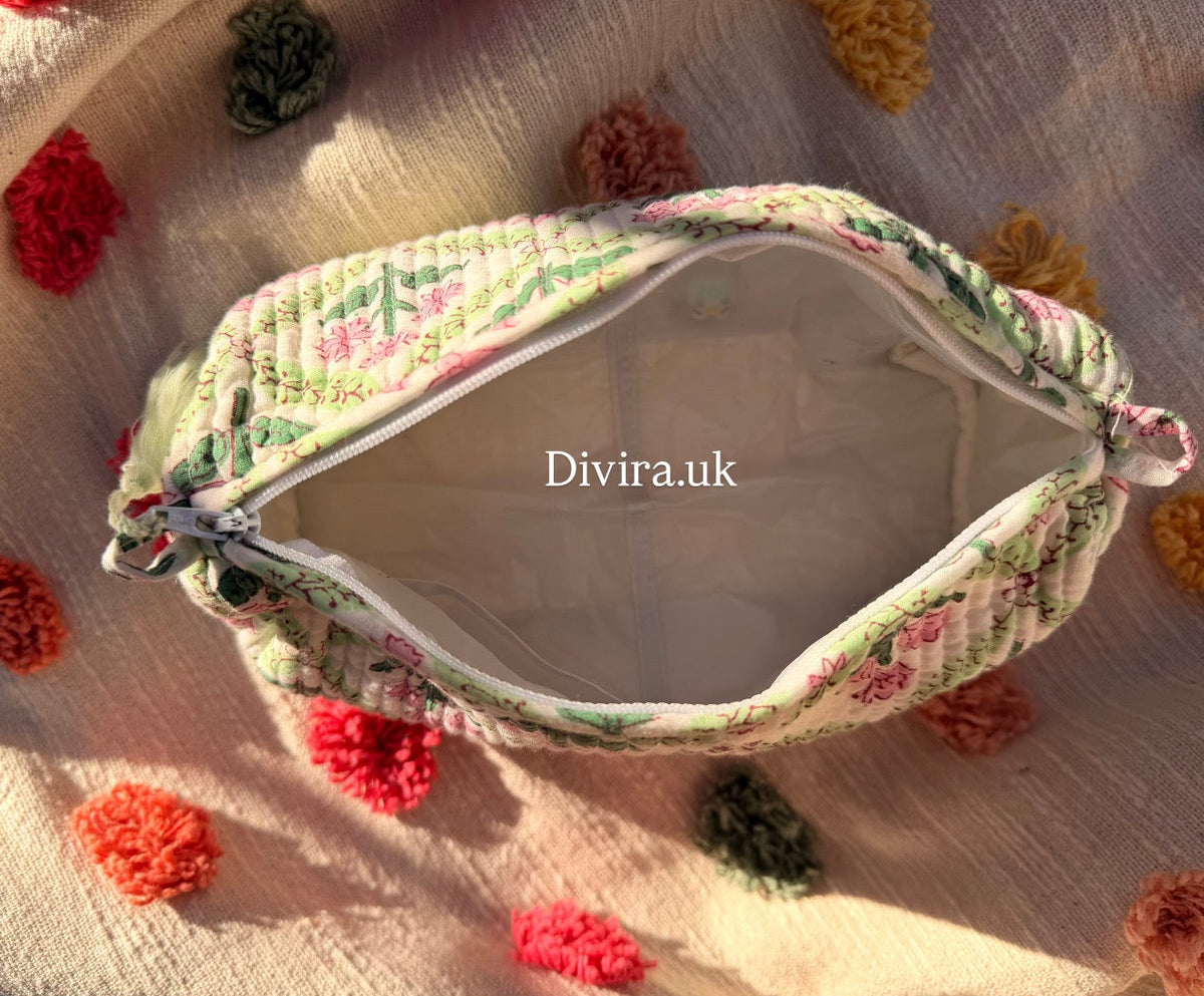 Green Floral Pouch ( mini )