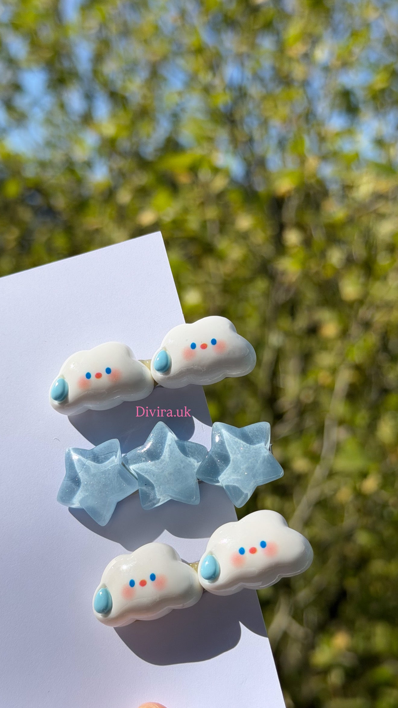 Clouds & Star Hairclip