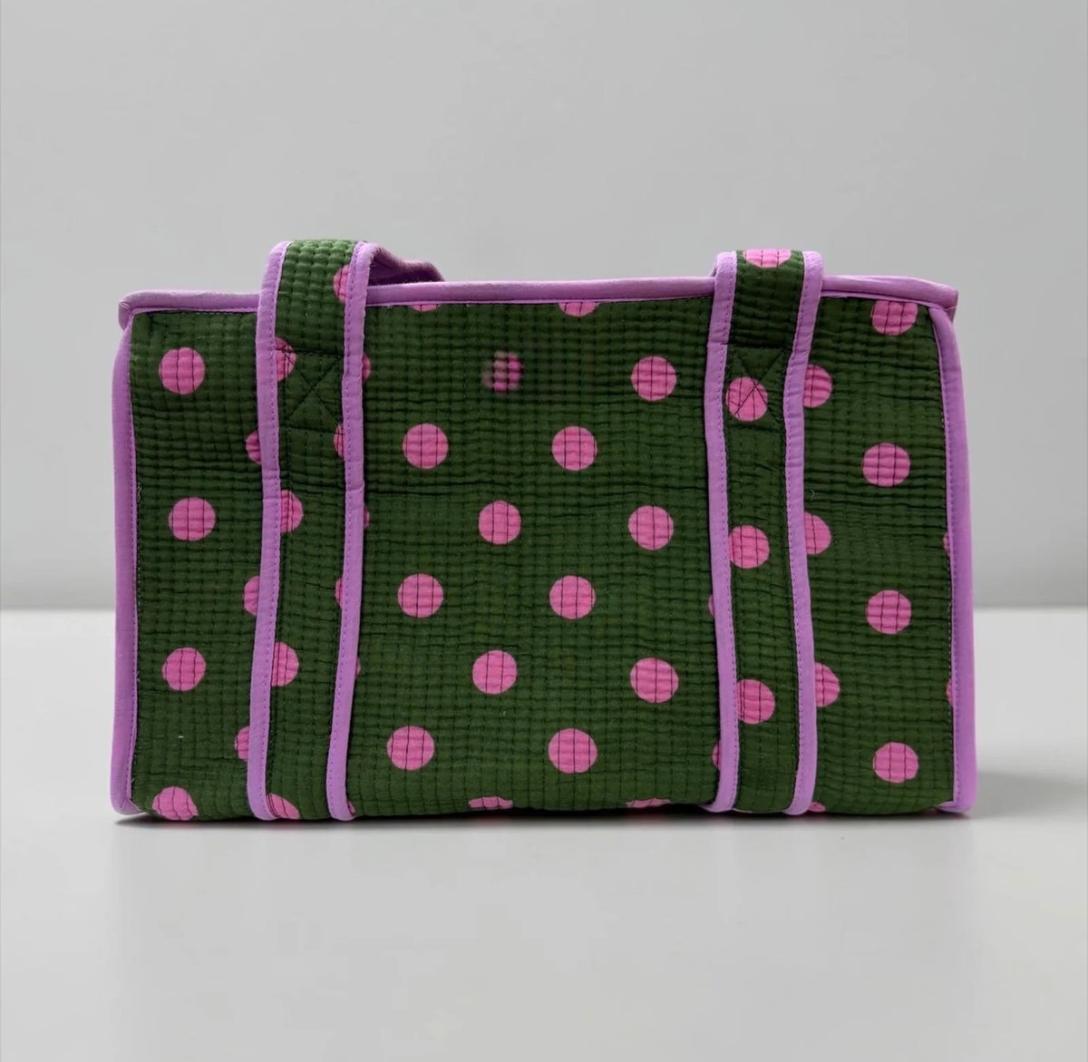 Green Polka Dot Medium Tote Bag