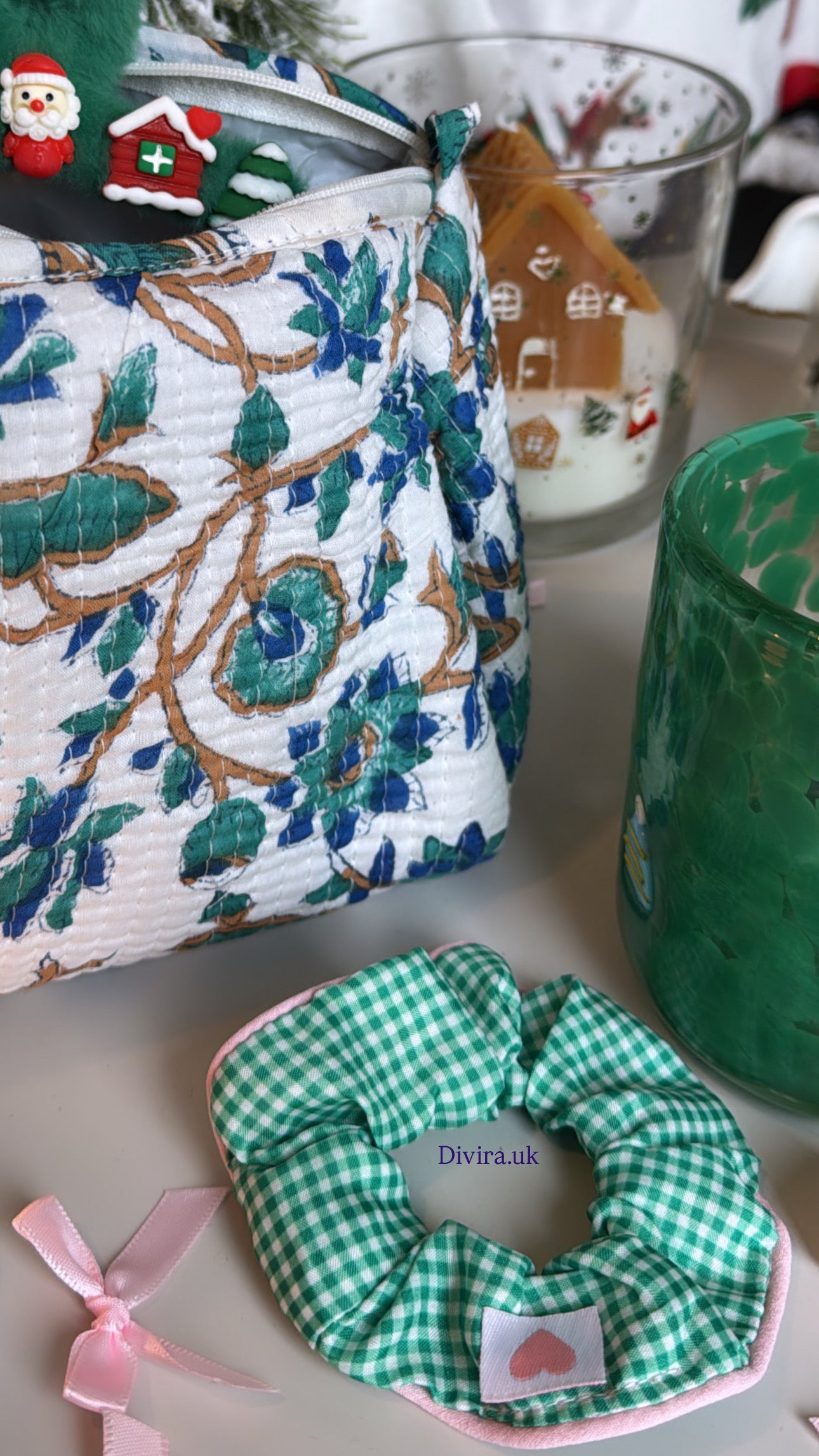 Gingham Heart Scrunchie Only