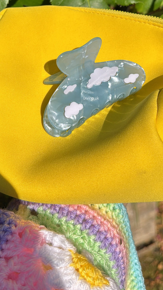 Blue Cloud Claw Clip