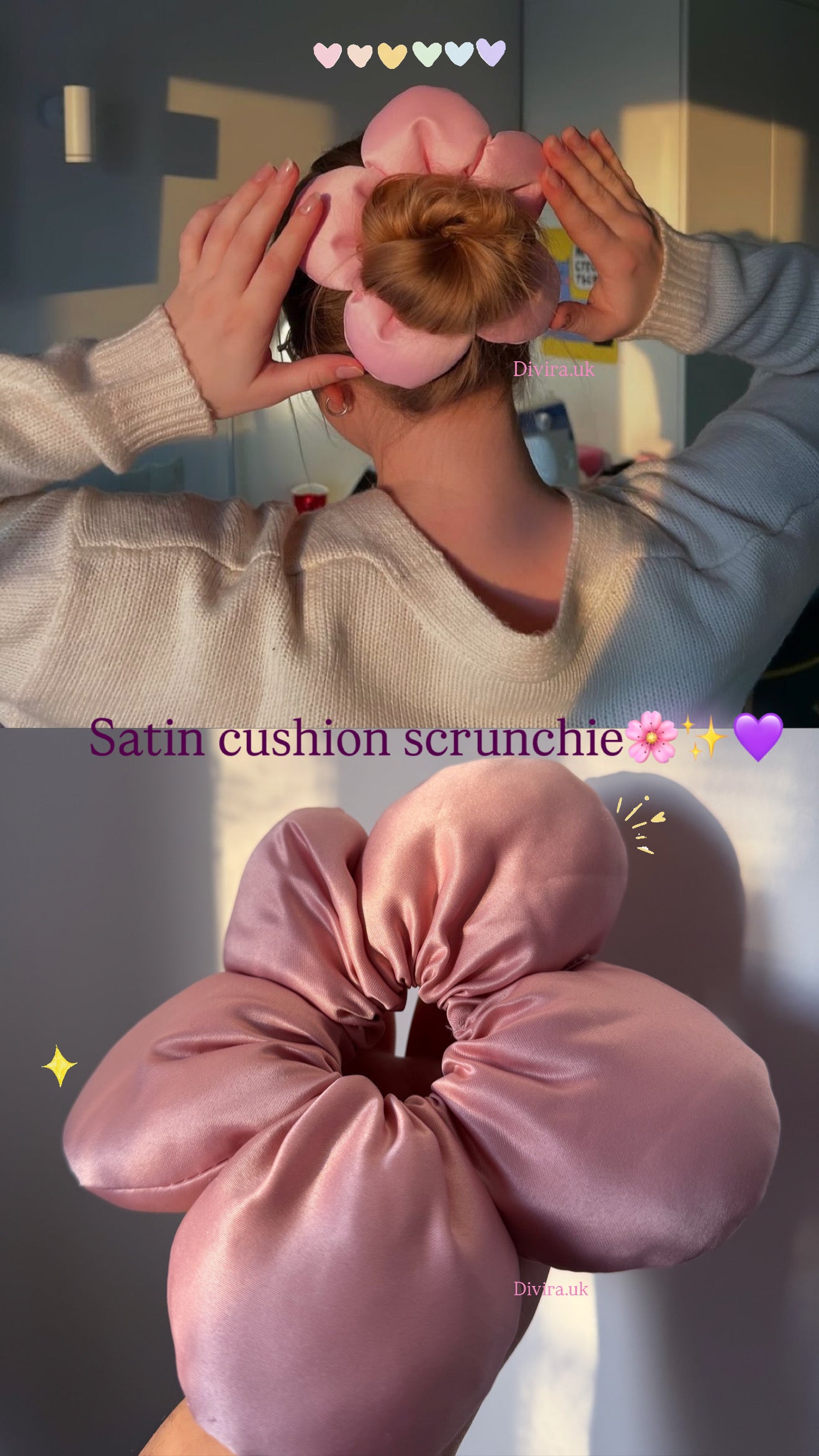 Satin Cushion Large Scrunchie🌸