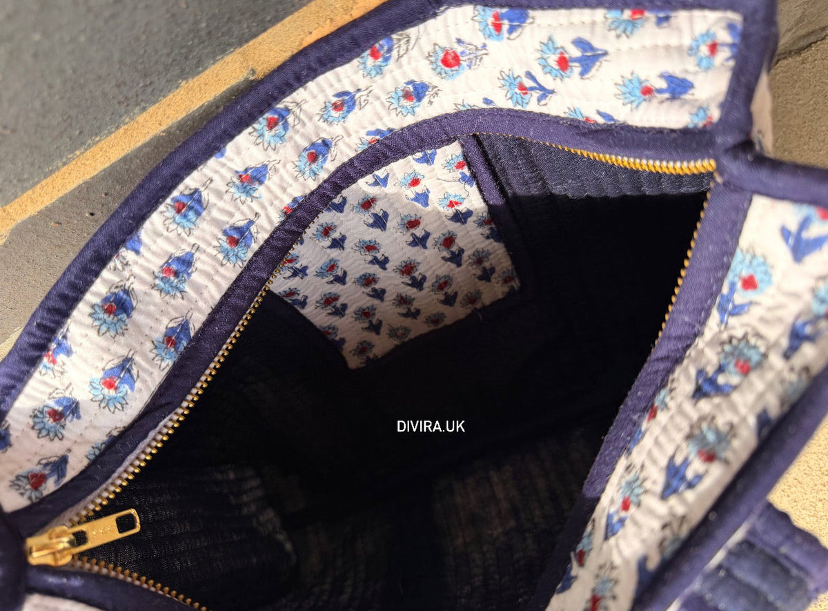 Navy & White Mini Tote Bag