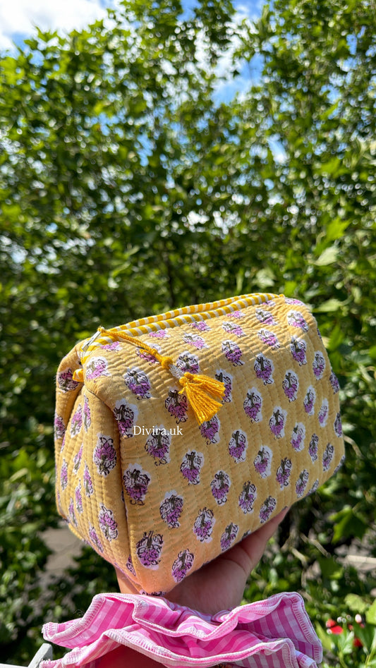 Yellow Quilted Pouch