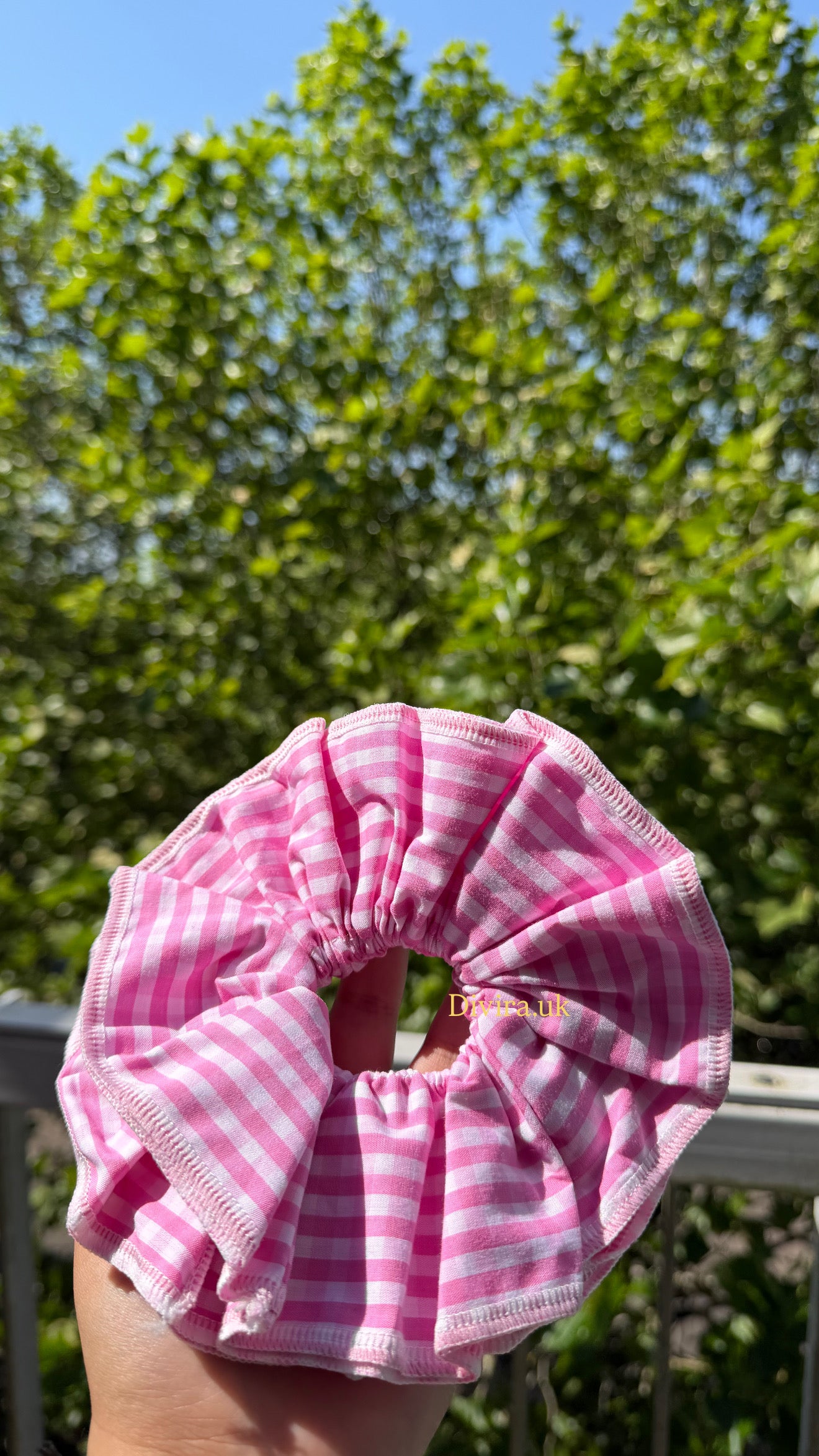 Large Gingham Scrunchie