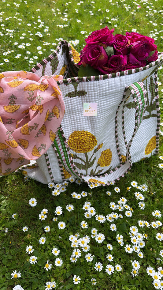 Quilted tote bag
