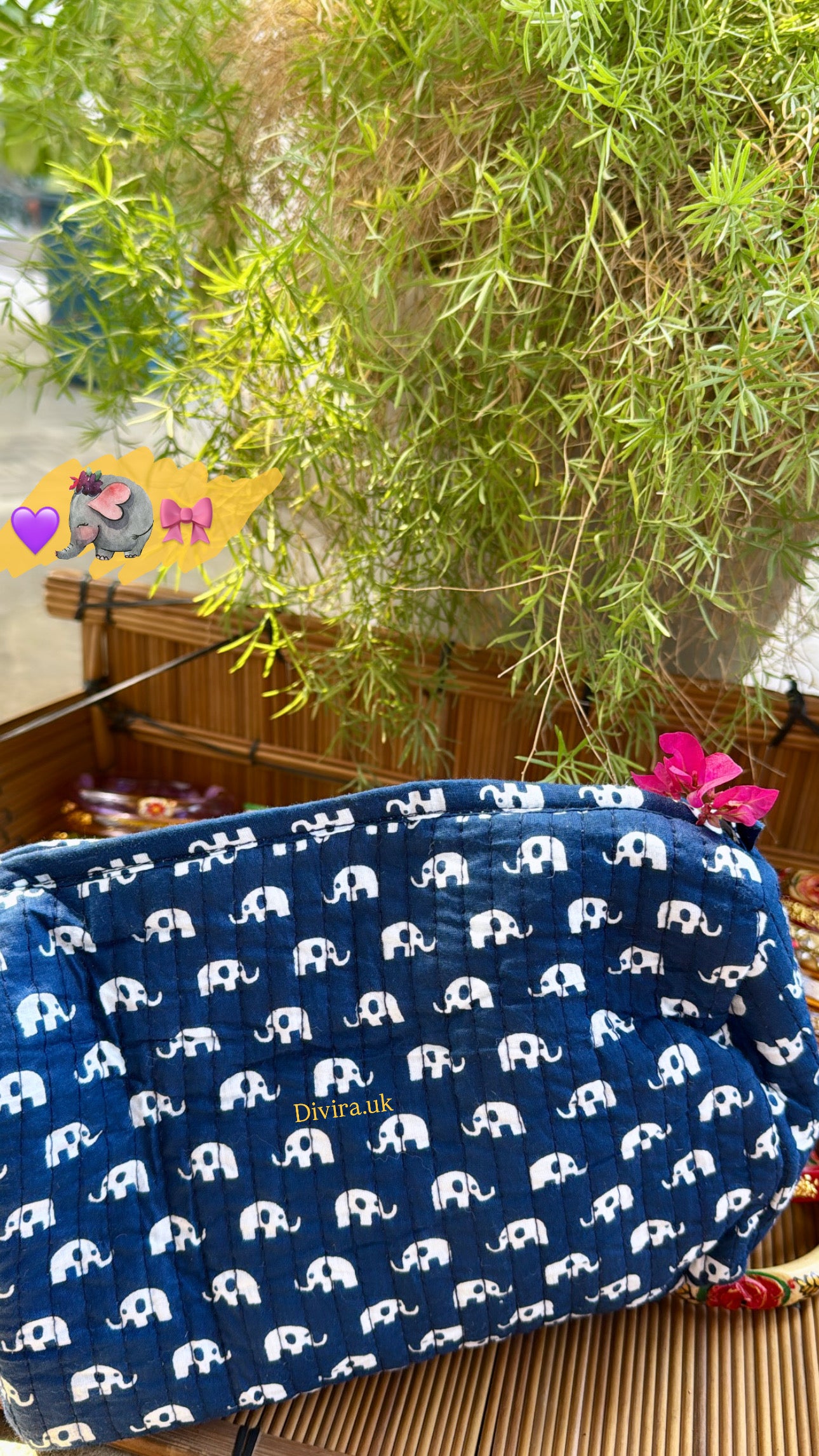 Ele Quilted WashBag🌸✨🐘