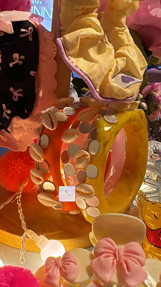 Shell and mirror resin bangle