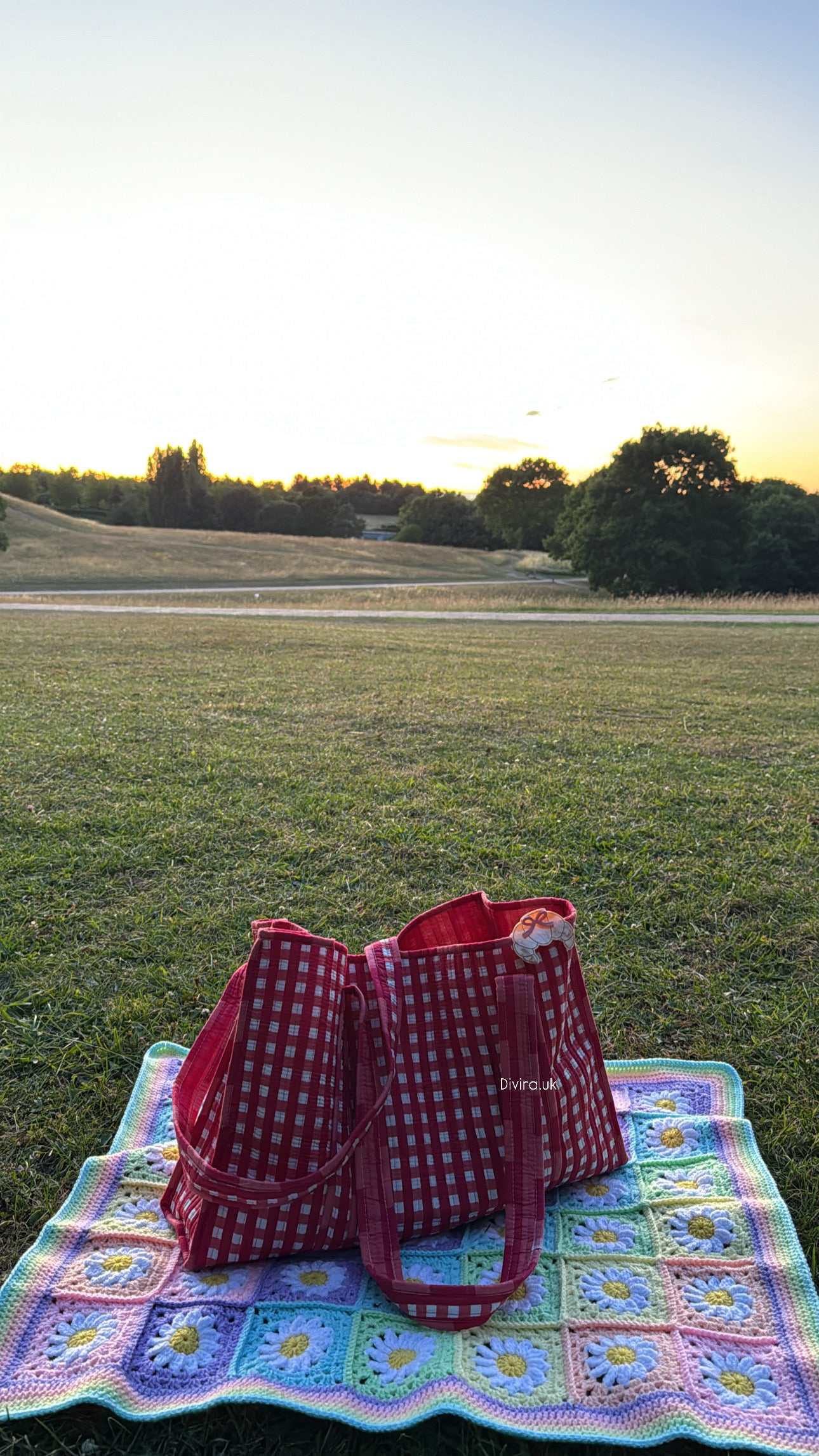 Gingham tote Bag