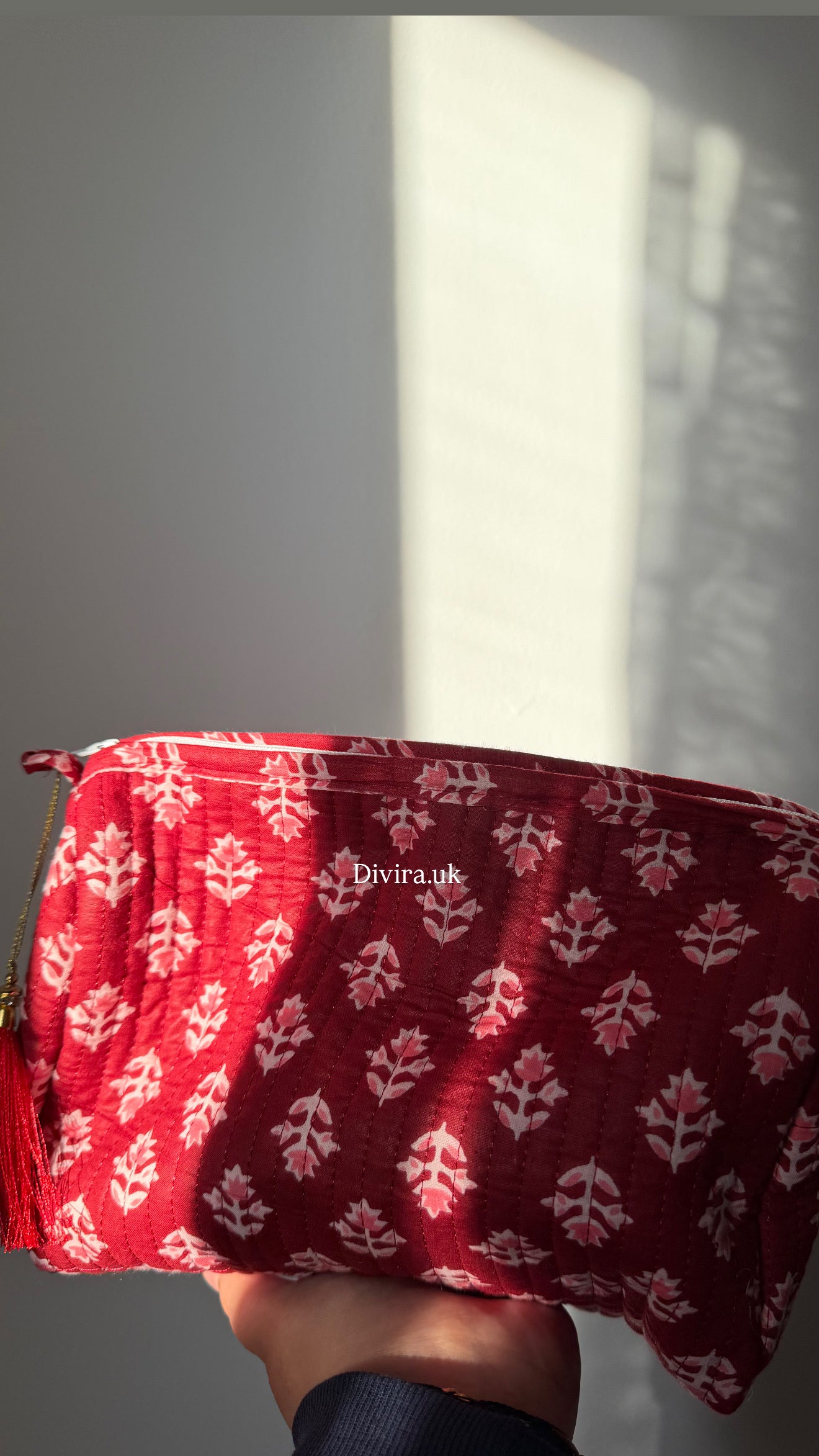 Maroon Quilted Pouch