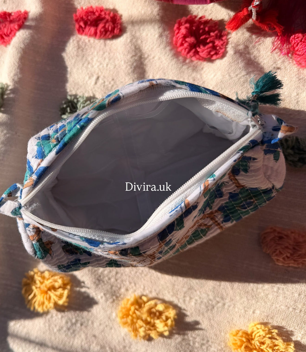 Green & Blue Floral Pouch ( mini )