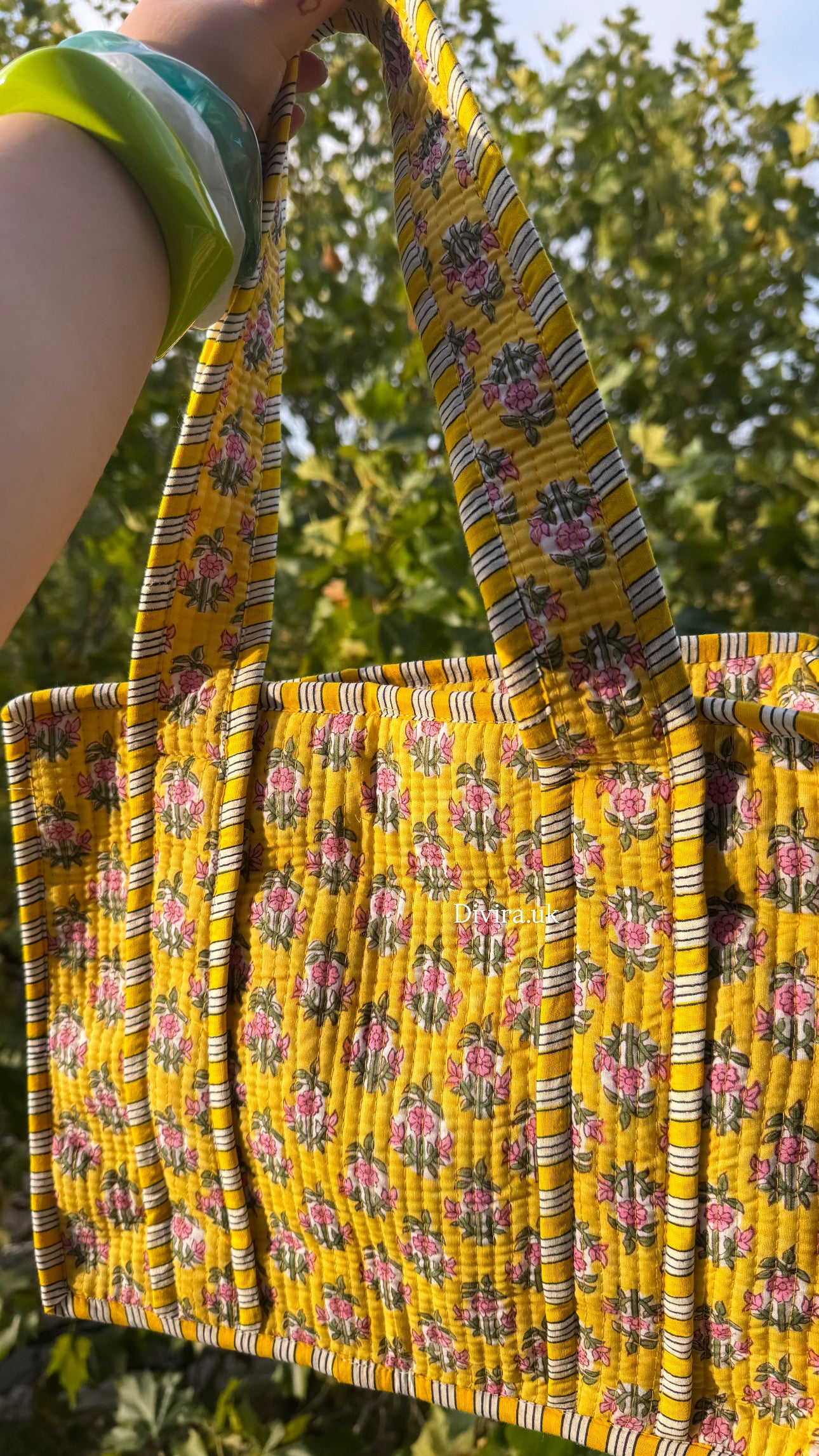 Medium Floral Quilted Tote