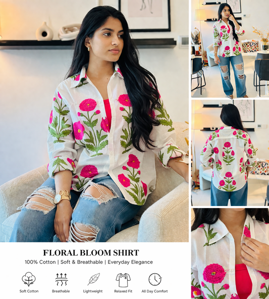 Pink Poppy Cotton Shirt