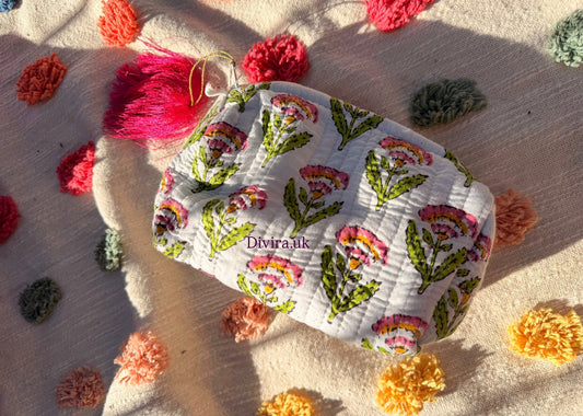 White Floral Pouch ( mini )
