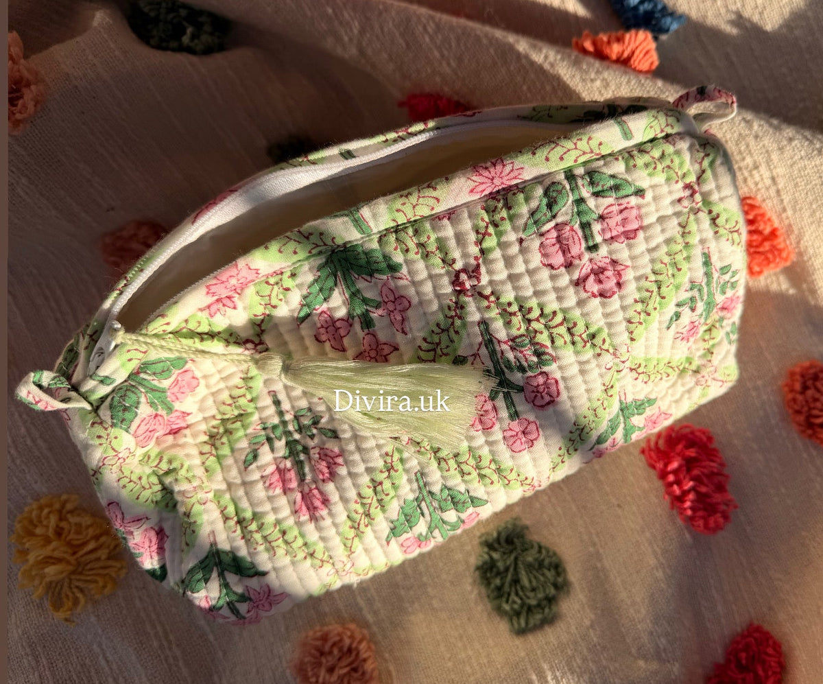 Green Floral Pouch ( mini )