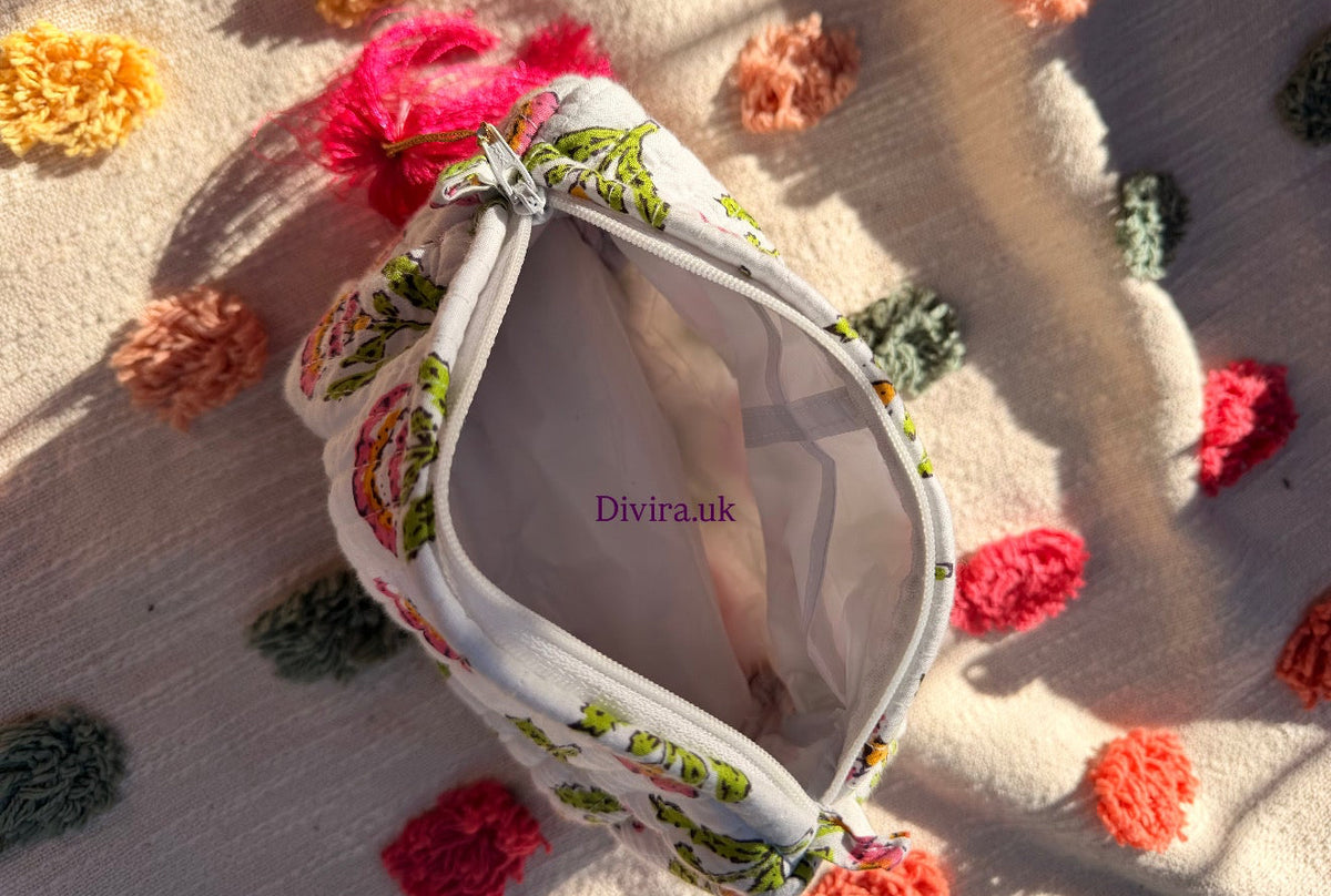 White Floral Pouch ( mini )