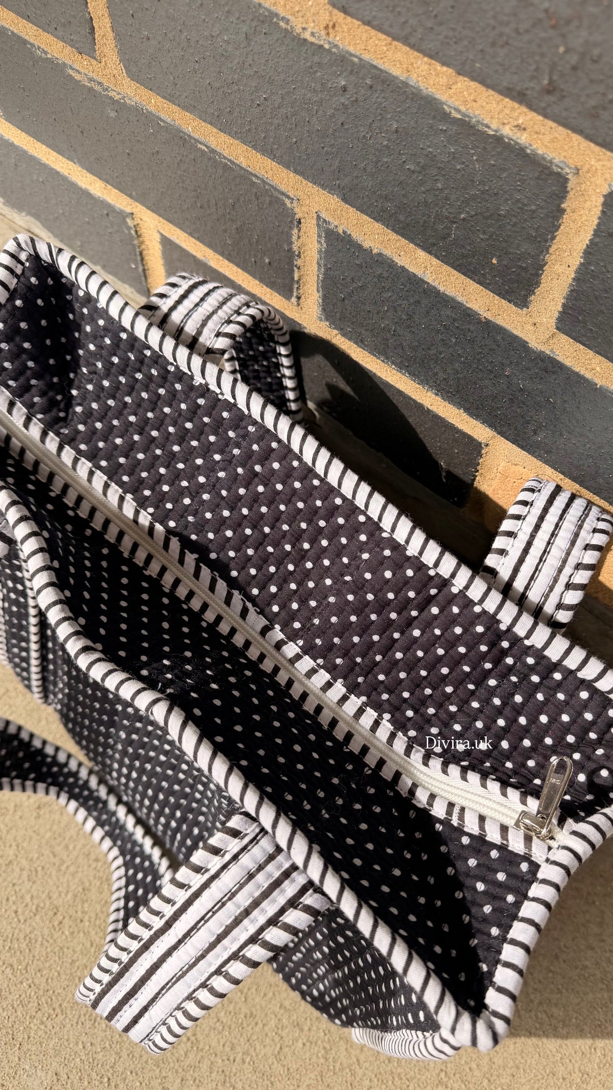 Black Polka Dot Medium Tote Bag
