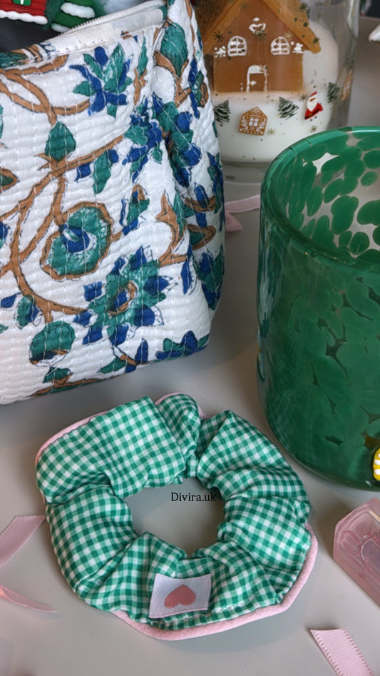 Gingham Heart Scrunchie Only