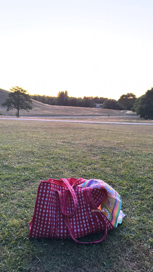Gingham tote Bag