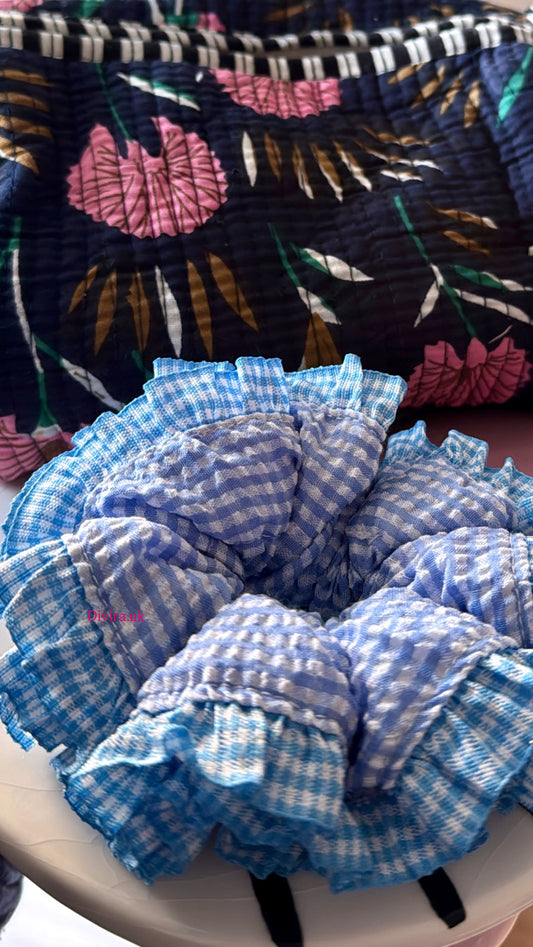 Blueberry Gingham Scrunchie💙🫐