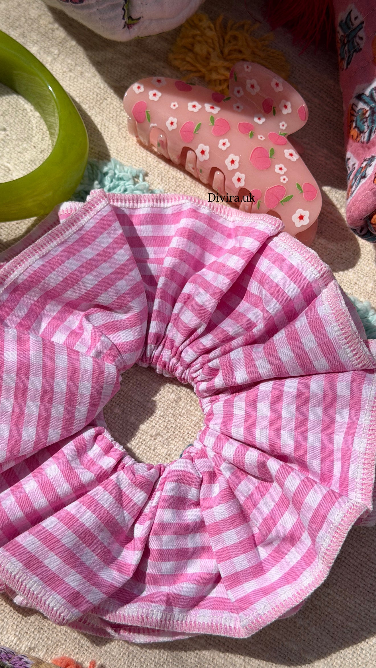 Large Gingham Scrunchie
