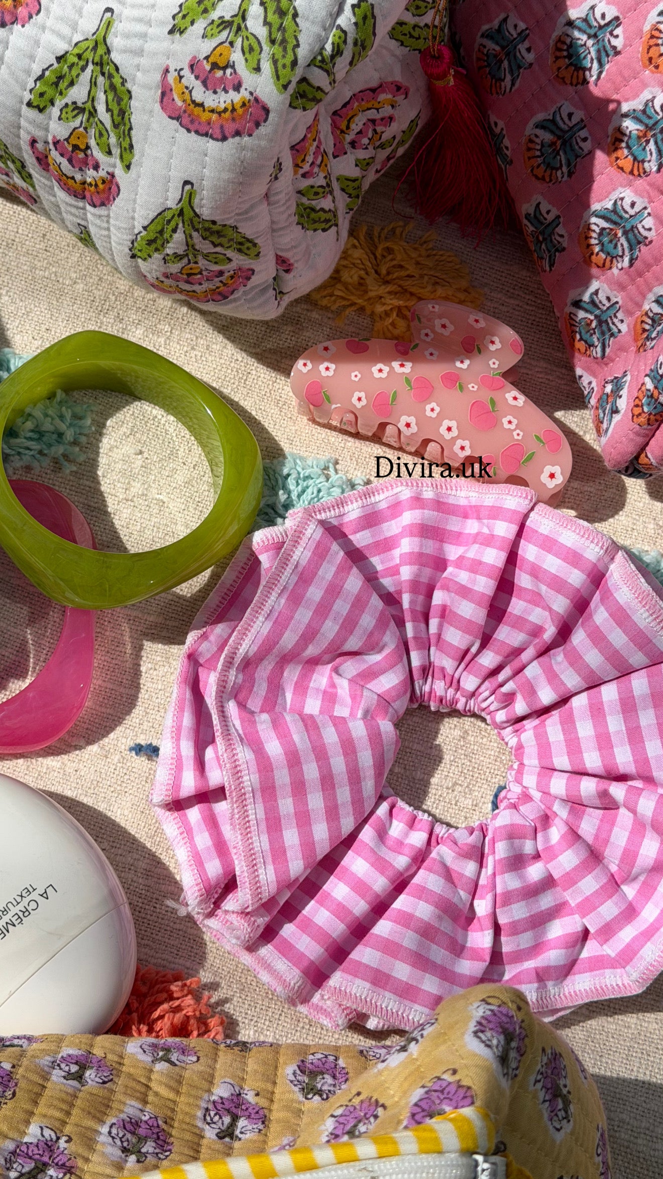 Large Gingham Scrunchie