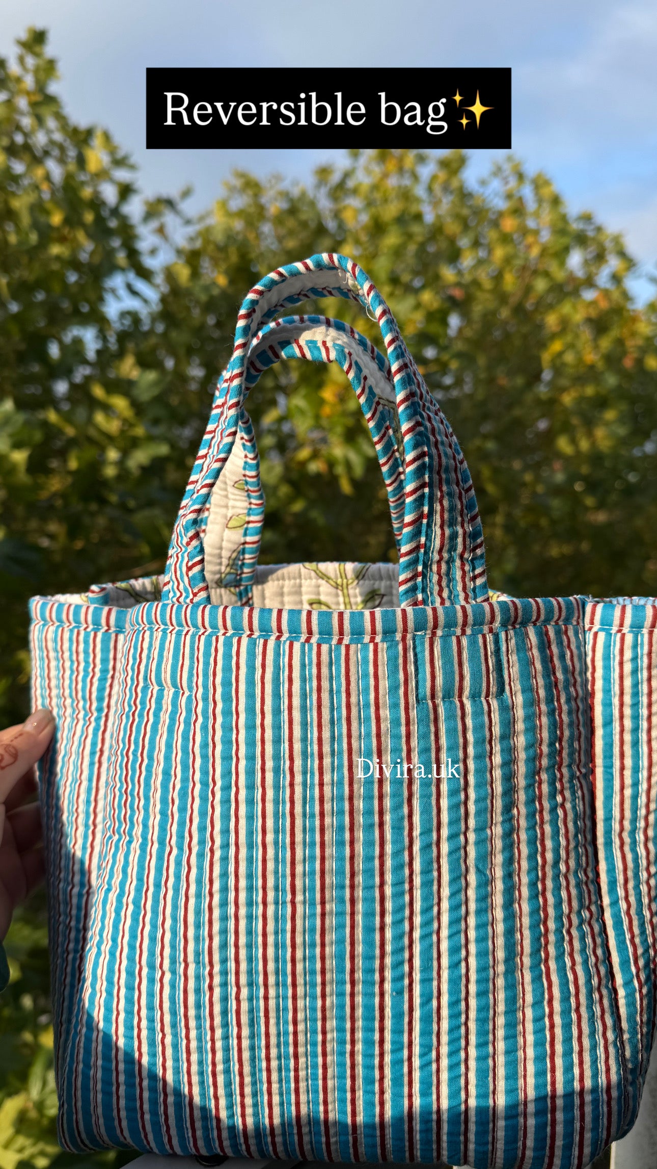 Mini Reversible quilted tote