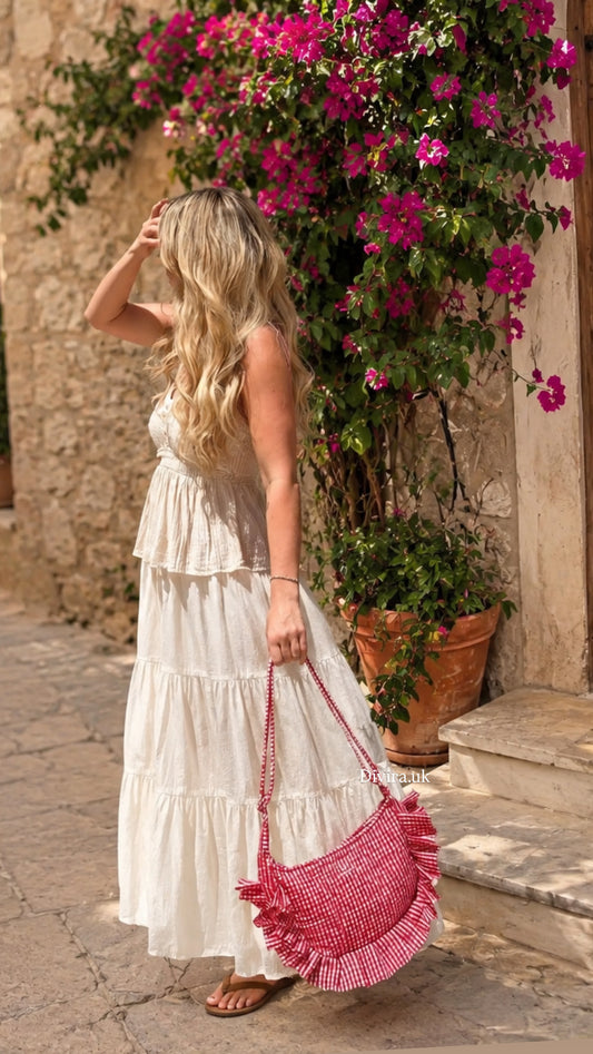 Gingham Ruffle Bag