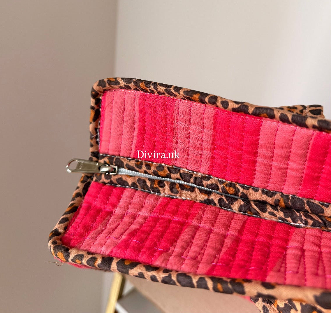 Stripes & Leopard Large Tote Bag