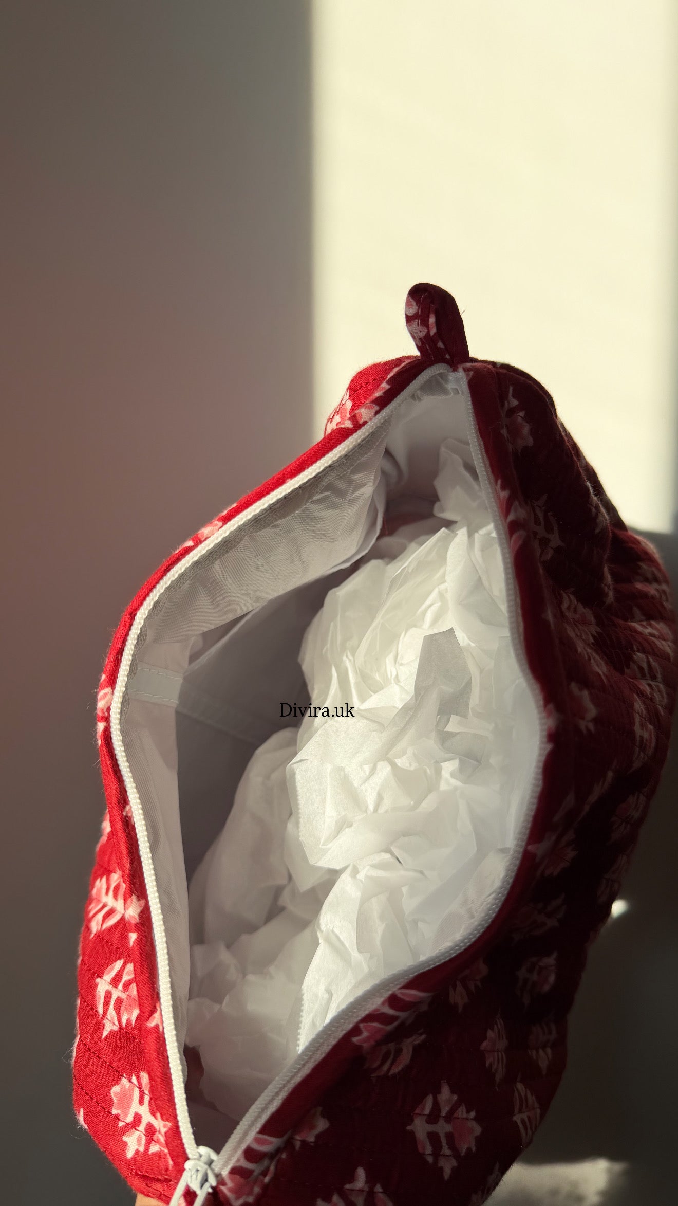 Maroon Quilted Pouch