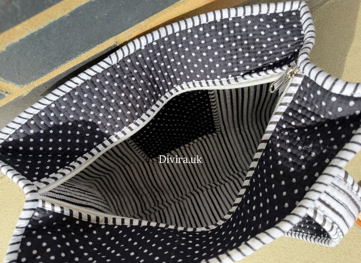 Black Polka Dot Medium Tote Bag