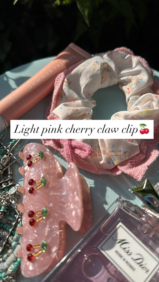 Baby/Light Pink Cherry Claw Clip
