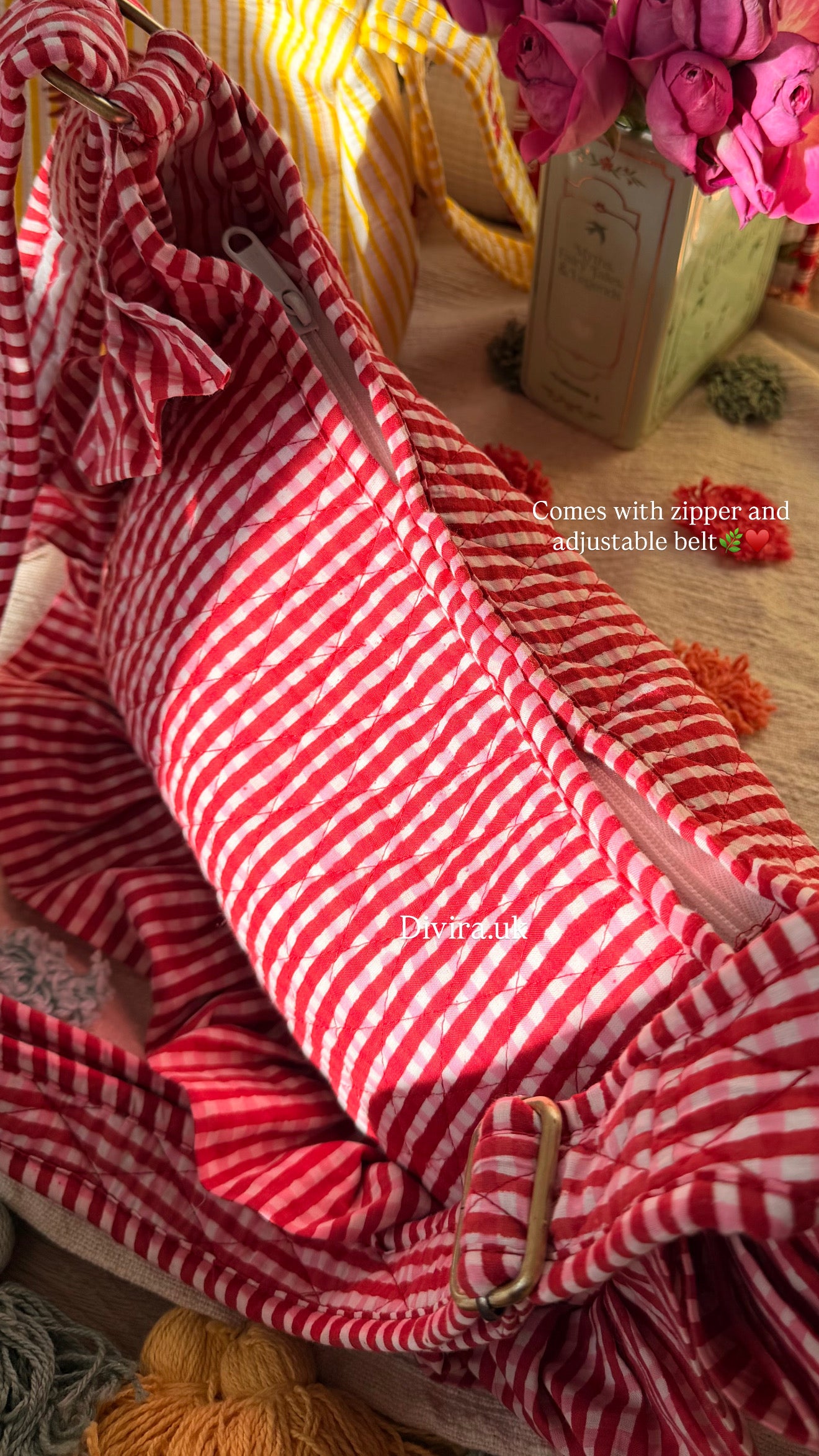 Gingham Ruffle Bag
