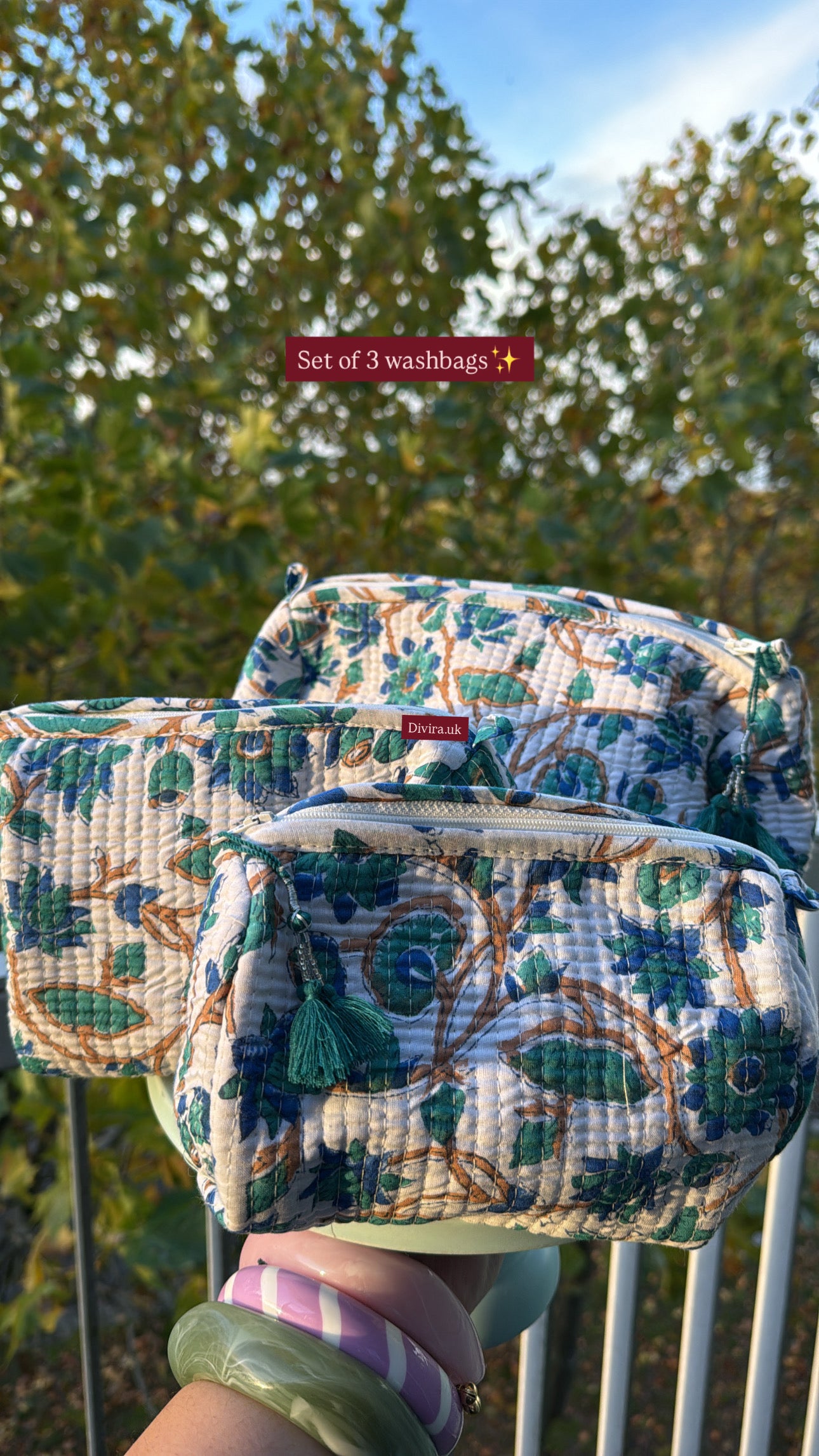 Quilted Washbag Bundle (set of 3) only