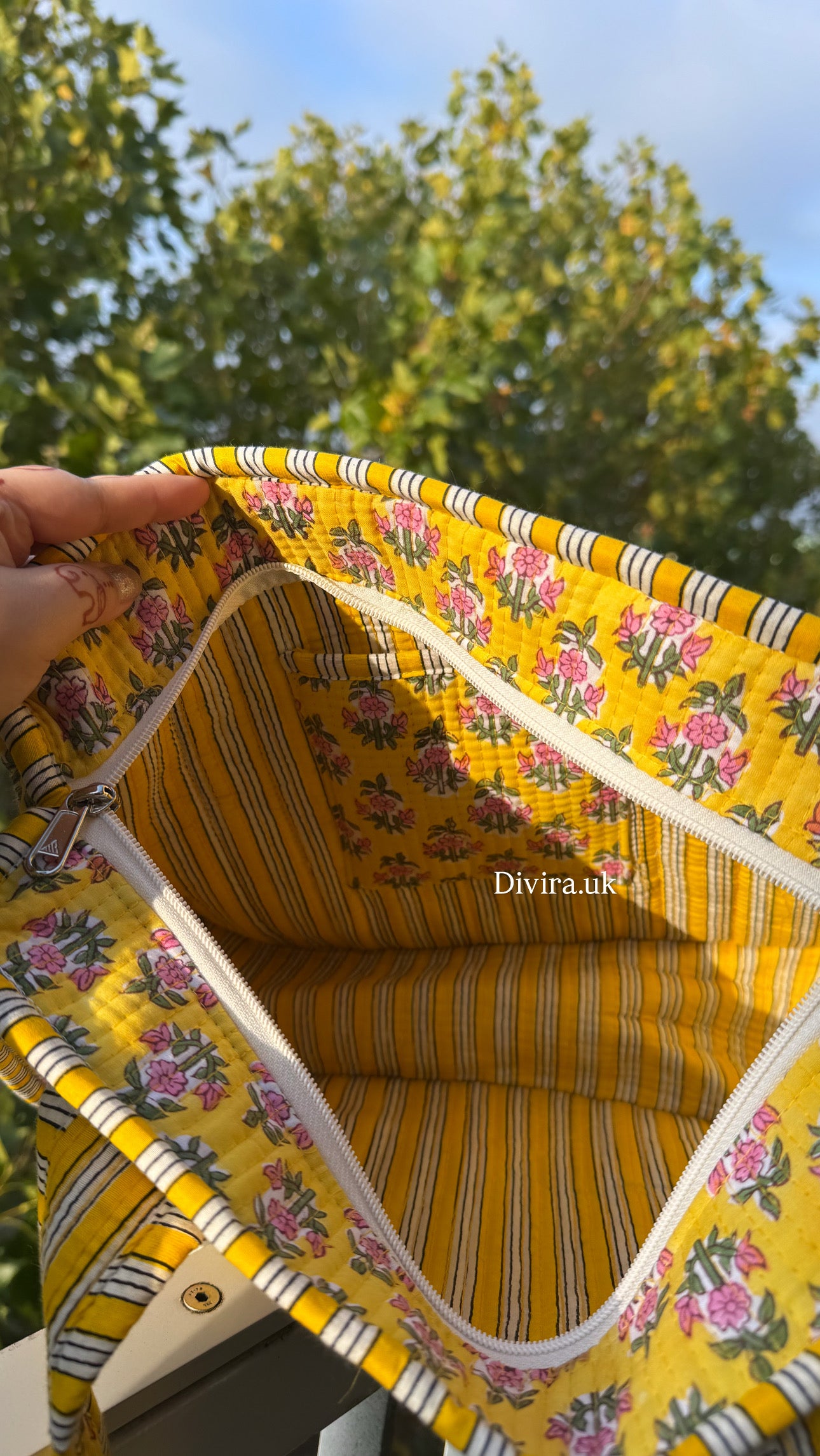 Medium Floral Quilted Tote