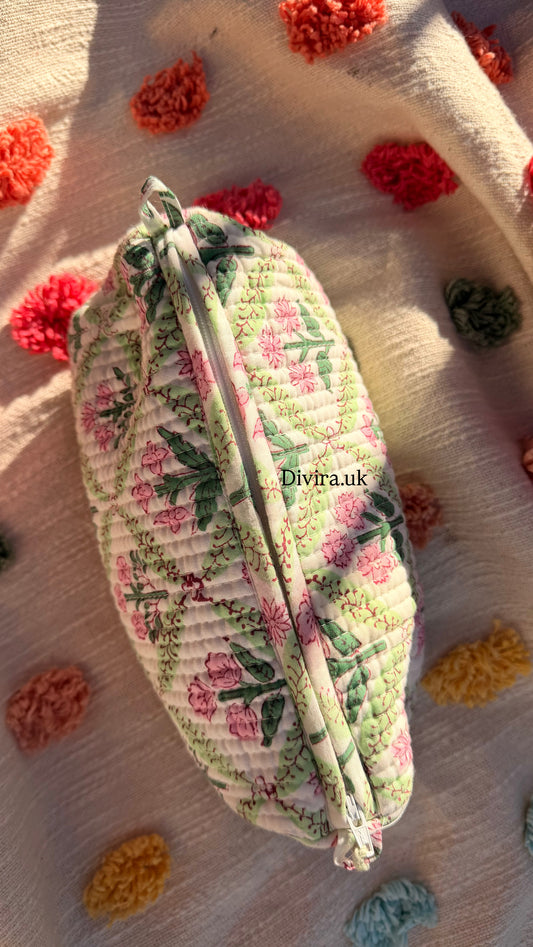 Green Floral Pouch ( mini )