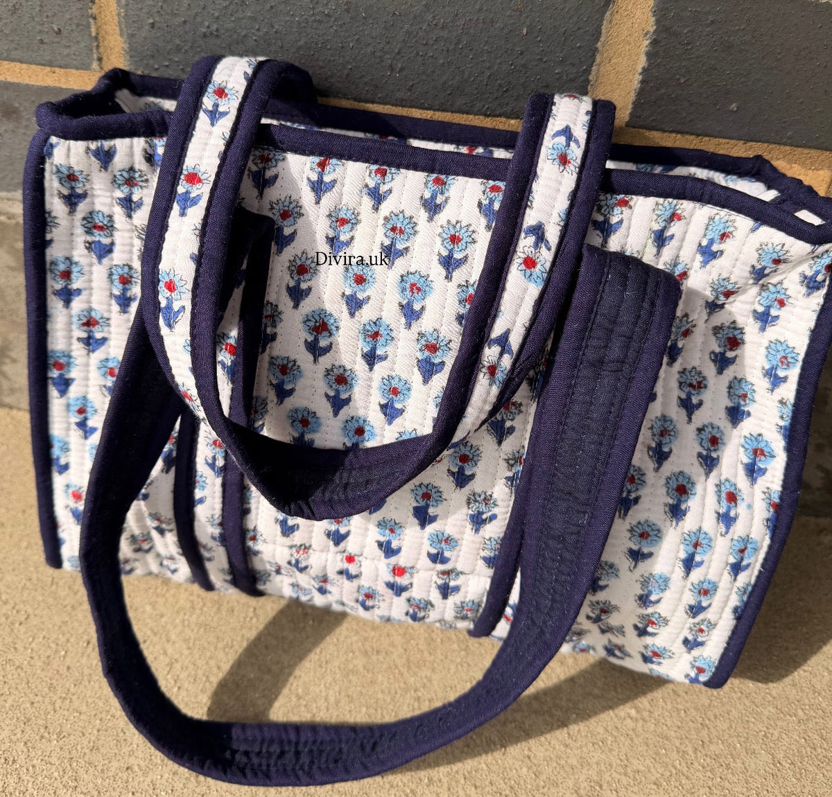 Navy & White Mini Tote Bag