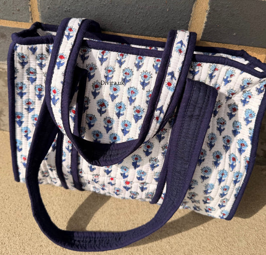 Navy & White Mini Tote Bag