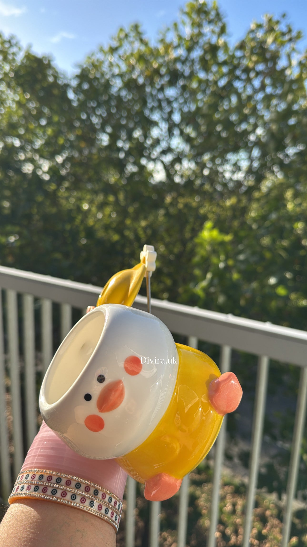 Duck Ceramic Cup With Daisy Spoon