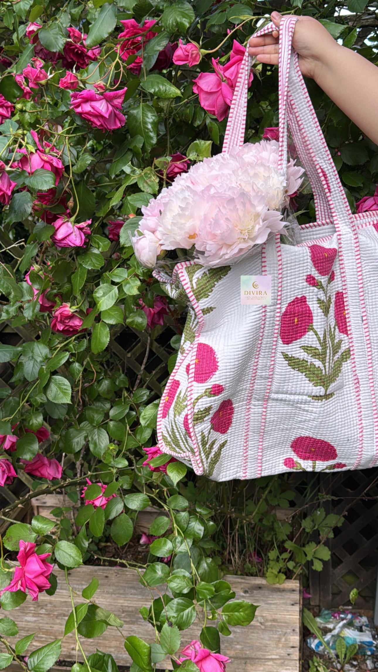 Quilted Tote Bag (PINK)