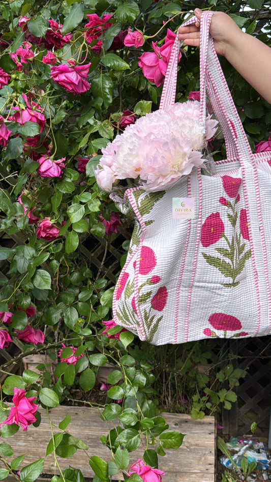 Quilted Tote Bag (PINK)