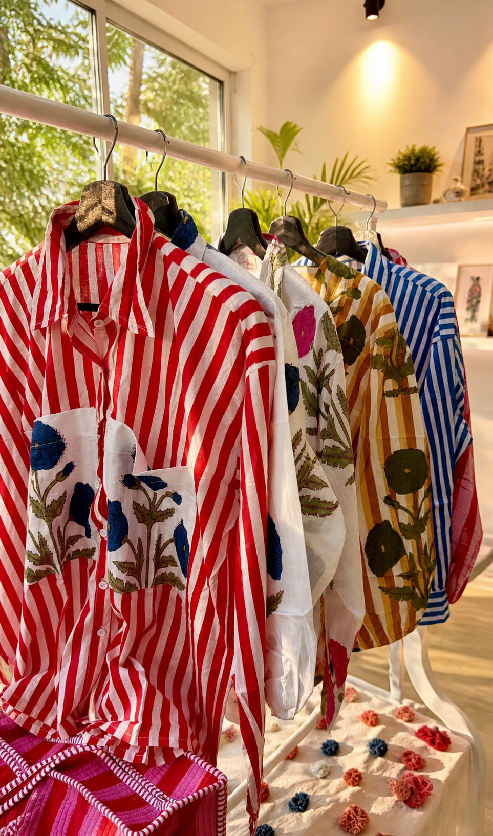 Red Stripes Cotton Shirt