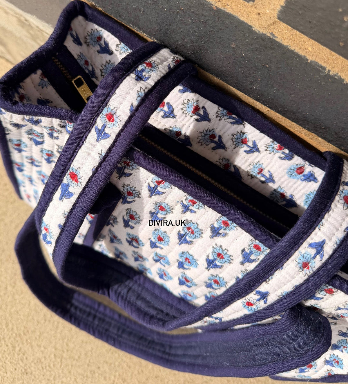 Navy & White Mini Tote Bag