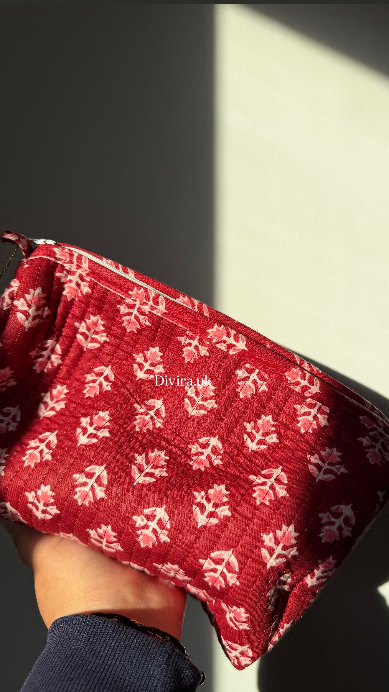 Maroon Quilted Pouch