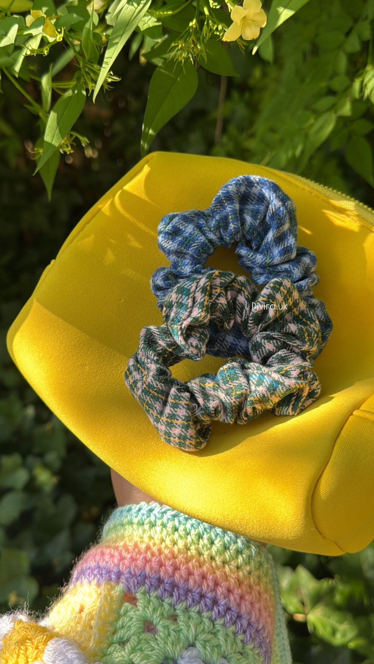 SMALL Gingham Scrunchie set of 2