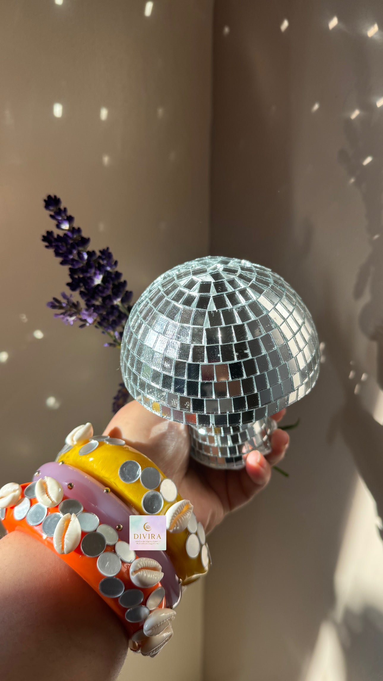 Shell and mirror resin bangle