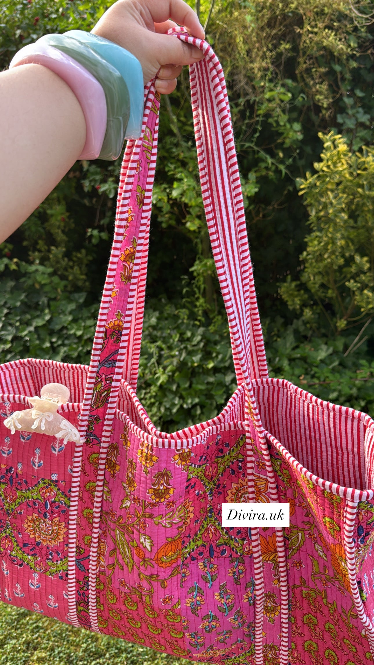 Multicoloured Quilted Tote Bag ( no zipper )
