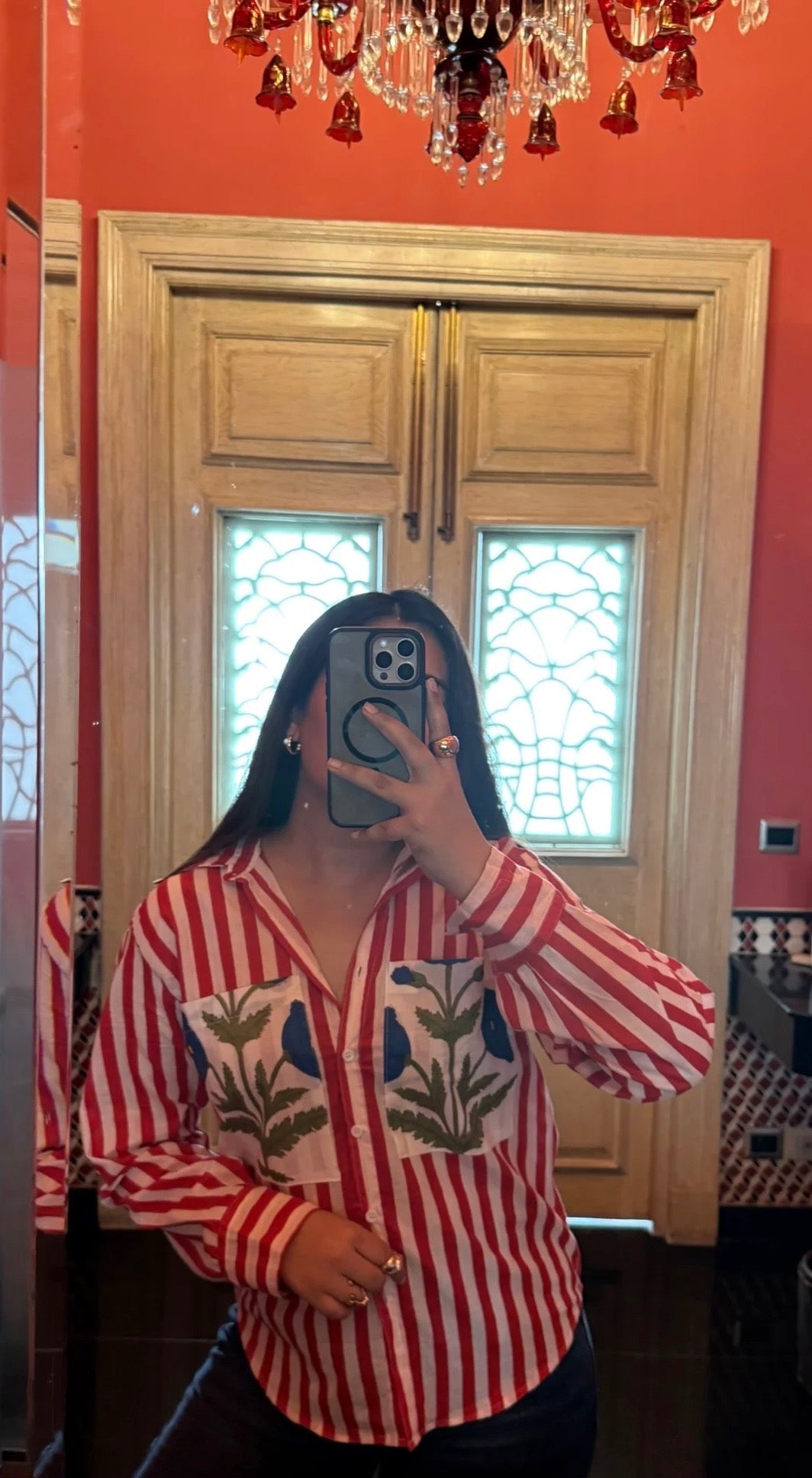 Red Stripes Cotton Shirt