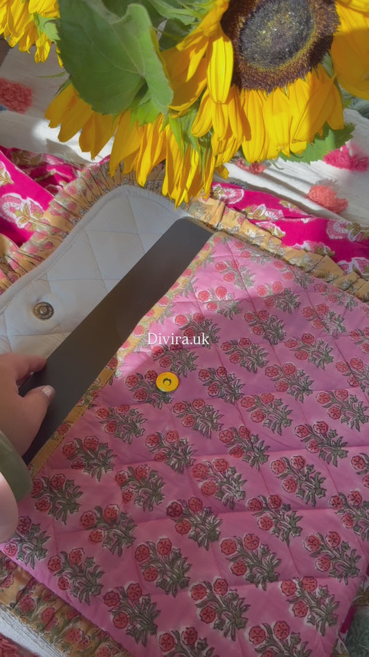 Pink & Mustard Laptop sleeve